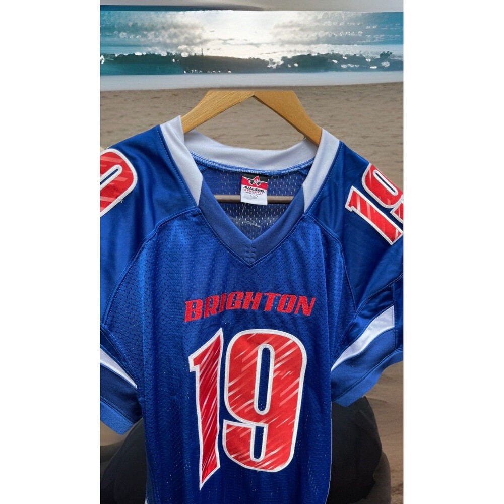 Alleson Athletic Blue "Brighton #19" Football Jersey Adult Men's Size Large NWT